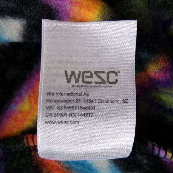 WESC Chevron Pattern Pullover Fleece Quarter Zip Sweatshirt Women M Men S #438 - Picture 8 of 10